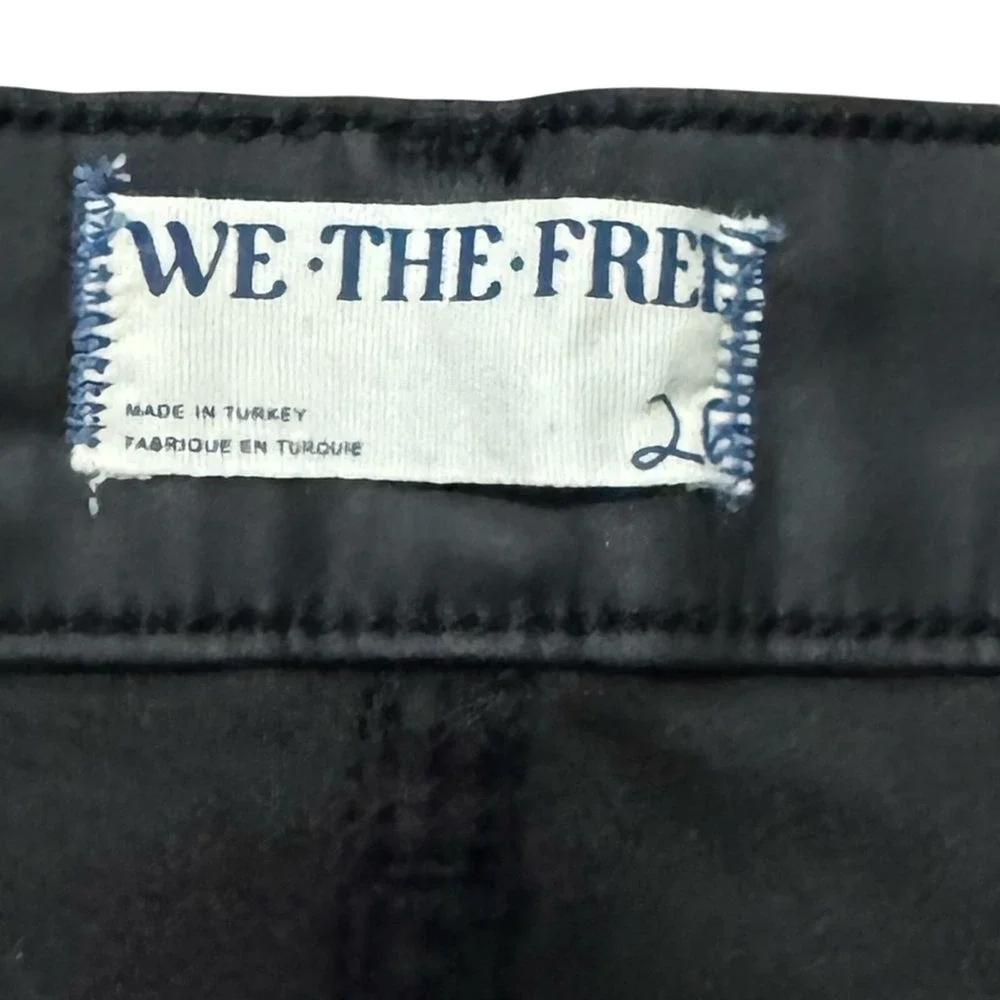 Free People We The‎ Free Black Coated Slim Straight Pants Women's  26 NWT
